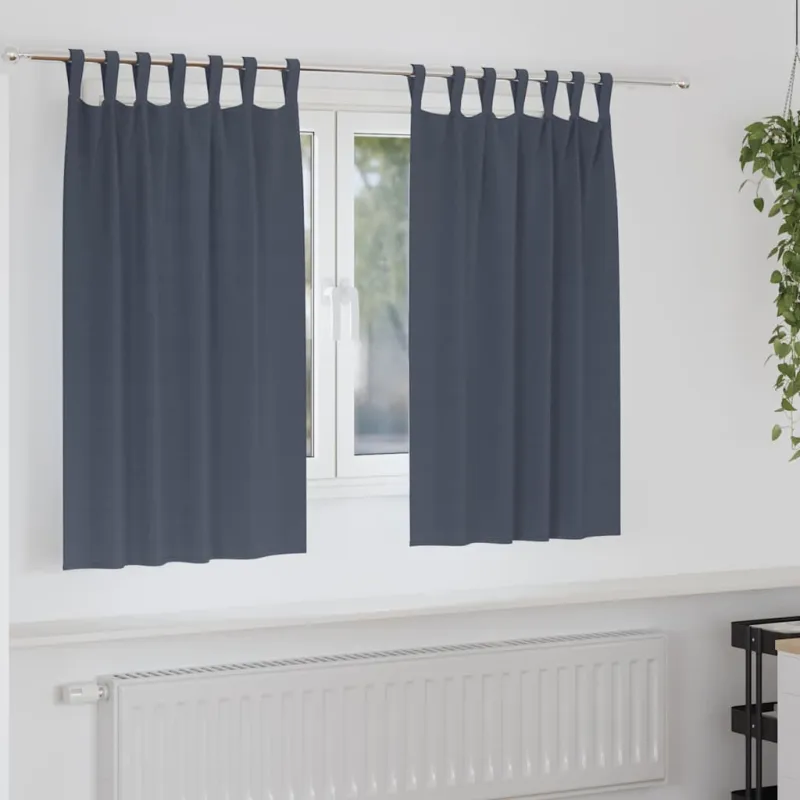 Užuolaidos su žiedais, blokuojančios šviesą 2 pcs Antracitas