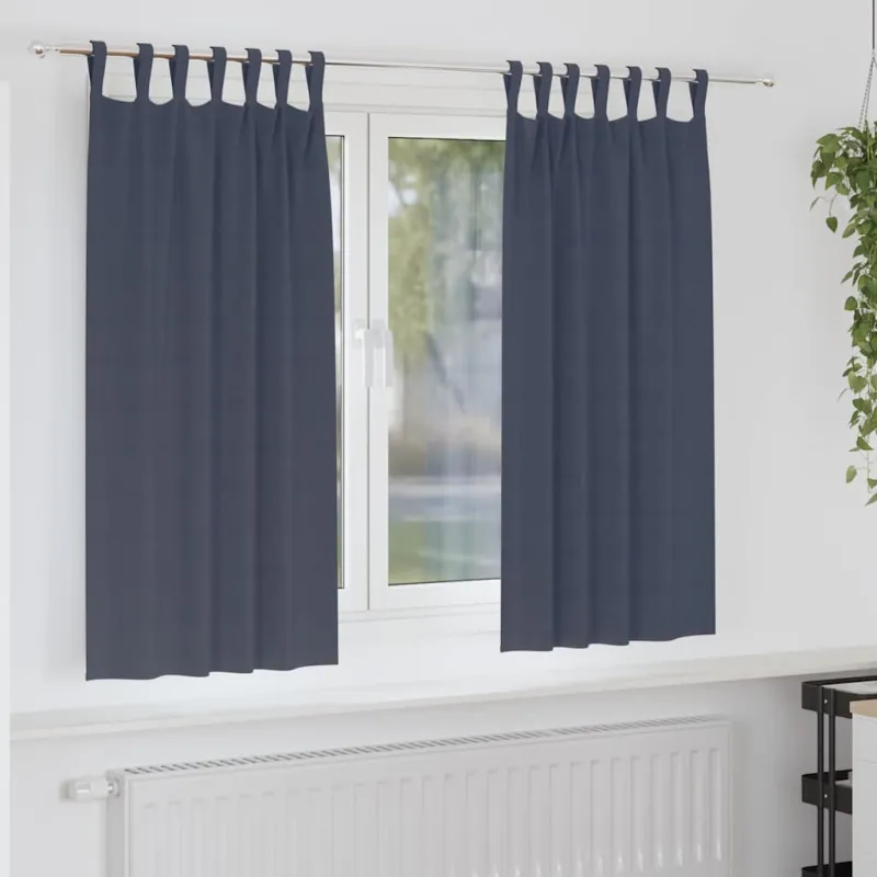 Užuolaidos su žiedais, blokuojančios šviesą 2 pcs Antracitas