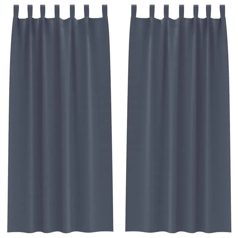 Užuolaidos su žiedais, blokuojančios šviesą 2 pcs Antracitas