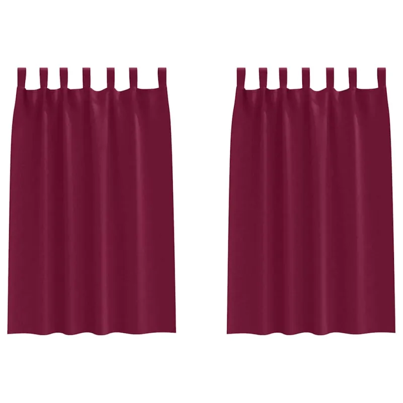 Užuolaidos su žiedais, blokuojančios šviesą 2 pcs Vyno raudona