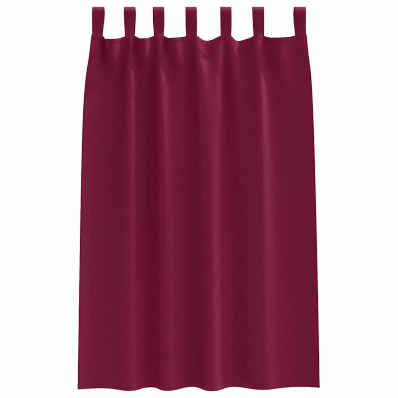 Užuolaidos su žiedais, blokuojančios šviesą 2 pcs Vyno raudona