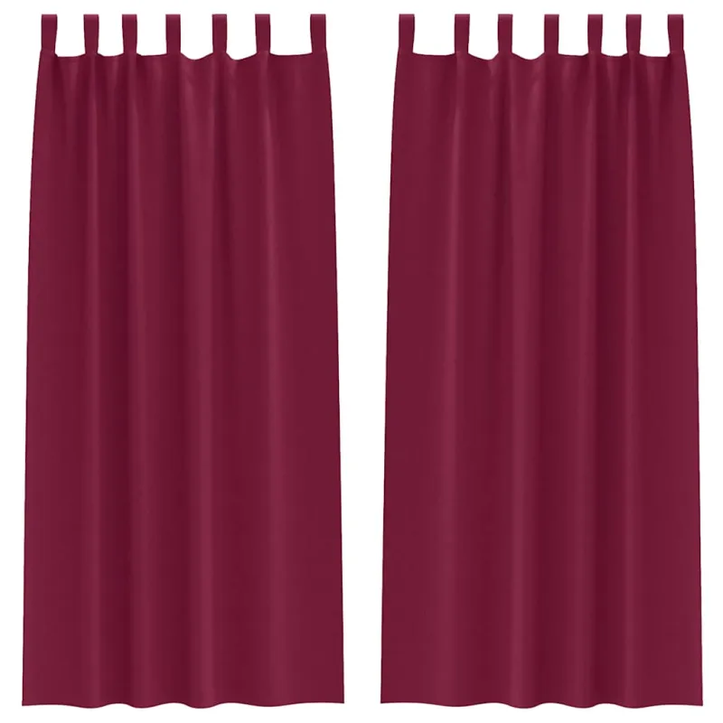 Užuolaidos su žiedais, blokuojančios šviesą 2 pcs Vyno raudona