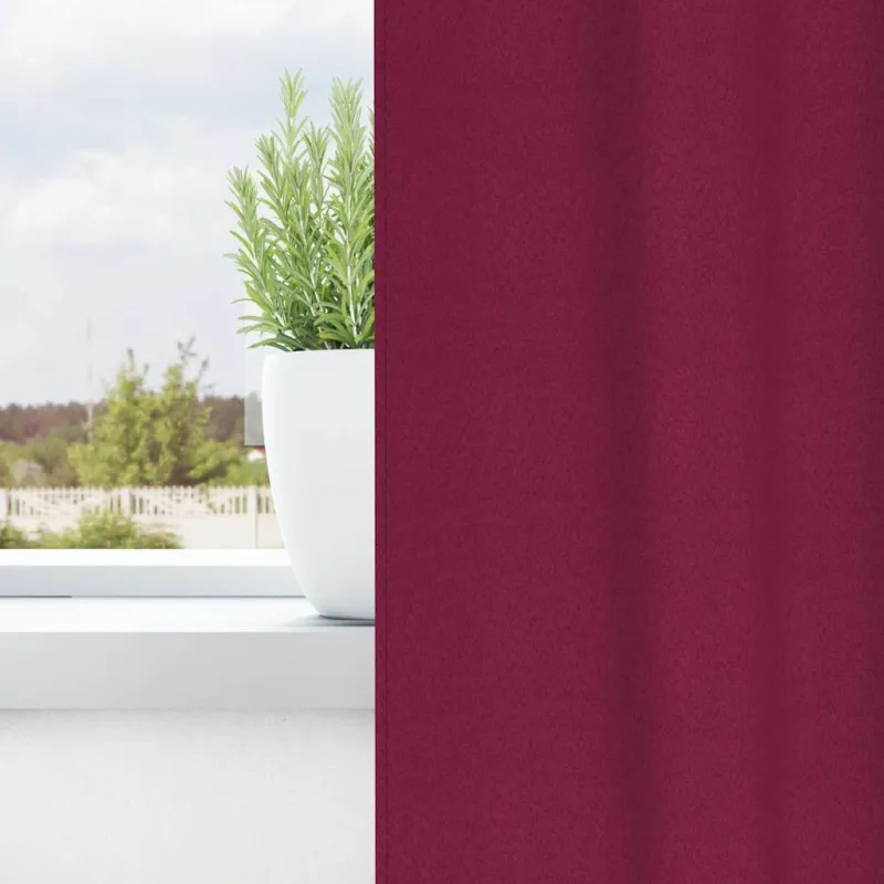 Užuolaidos su žiedais, blokuojančios šviesą 2 pcs Vyno raudona