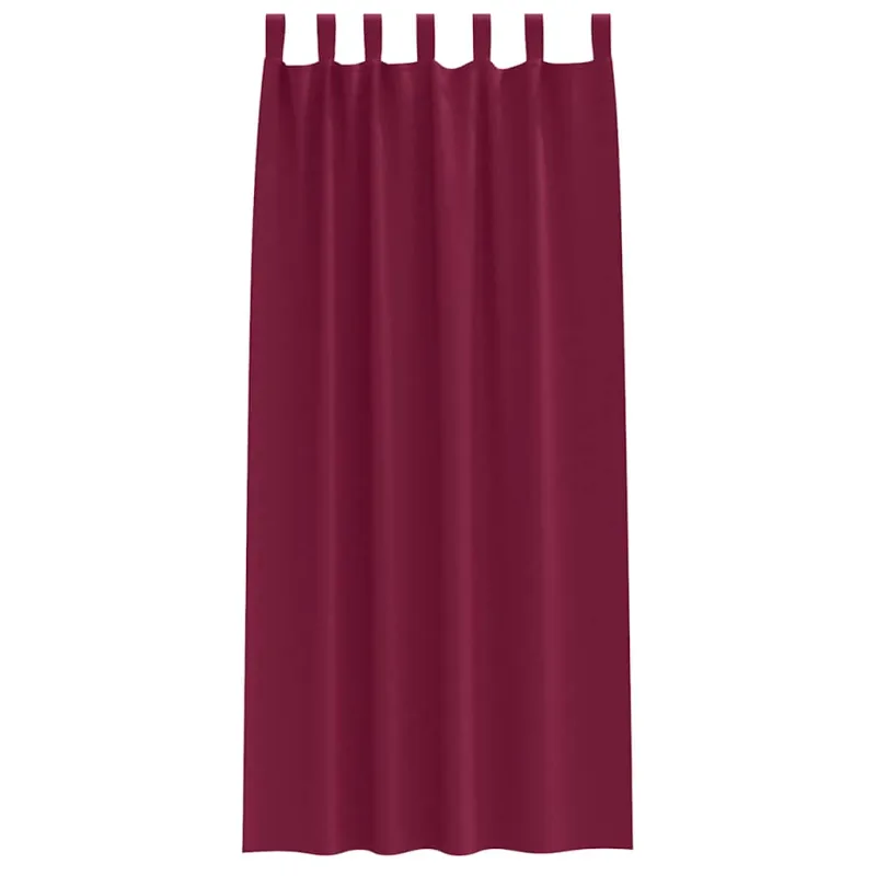 Užuolaidos su žiedais, blokuojančios šviesą 2 pcs Vyno raudona