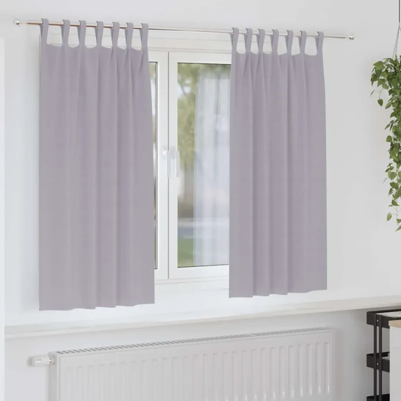 Užuolaidos su žiedais, blokuojančios šviesą 2 pcs Metalo pilka