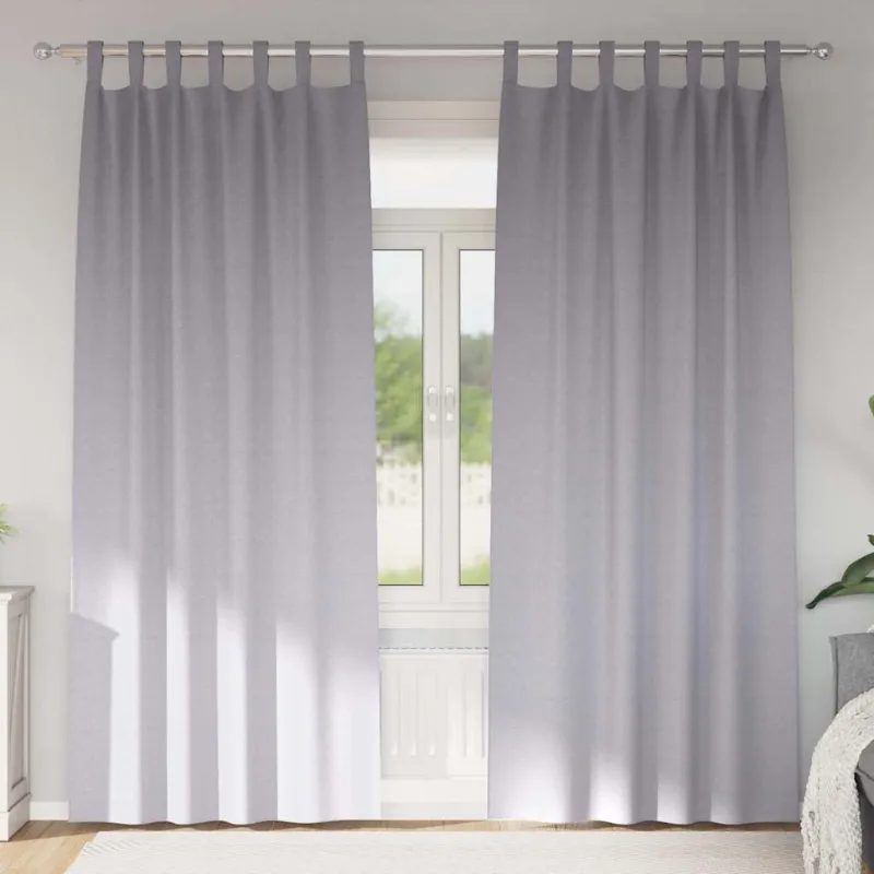 Užuolaidos su žiedais, blokuojančios šviesą 2 pcs Metalo pilka