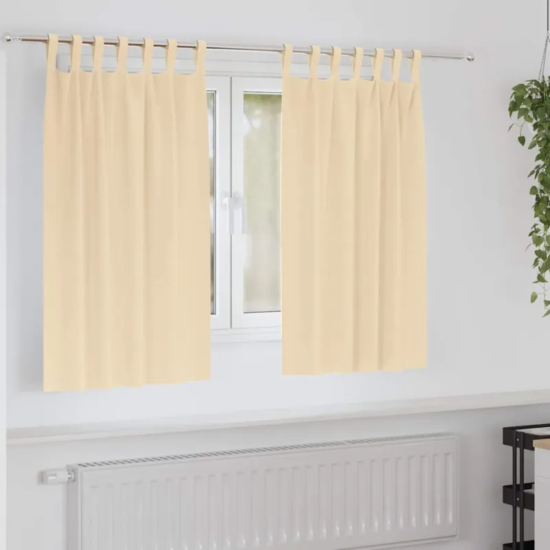 Užuolaidos su žiedais, blokuojančios šviesą 2 pcs Kreminė