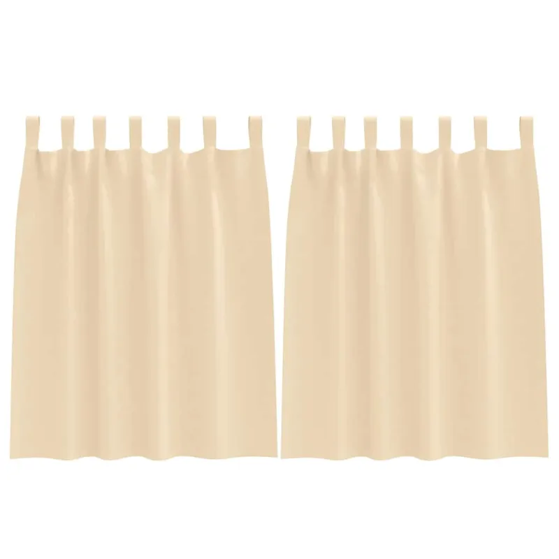 Užuolaidos su žiedais, blokuojančios šviesą 2 pcs Kreminė