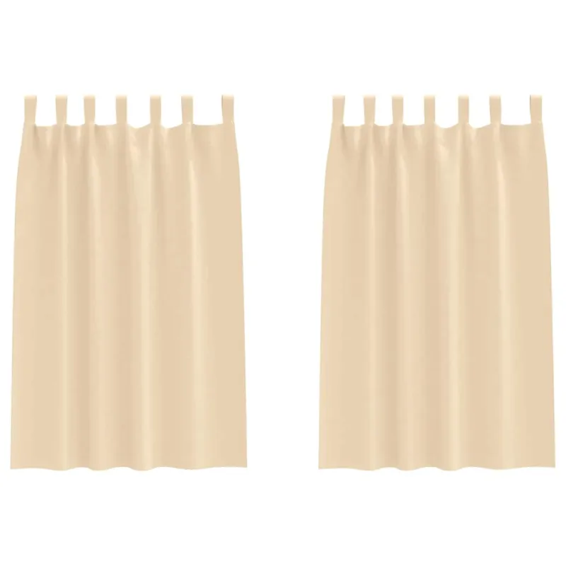 Užuolaidos su žiedais, blokuojančios šviesą 2 pcs Kreminė