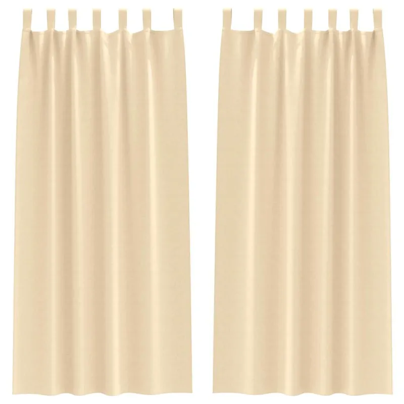 Užuolaidos su žiedais, blokuojančios šviesą 2 pcs Kreminė