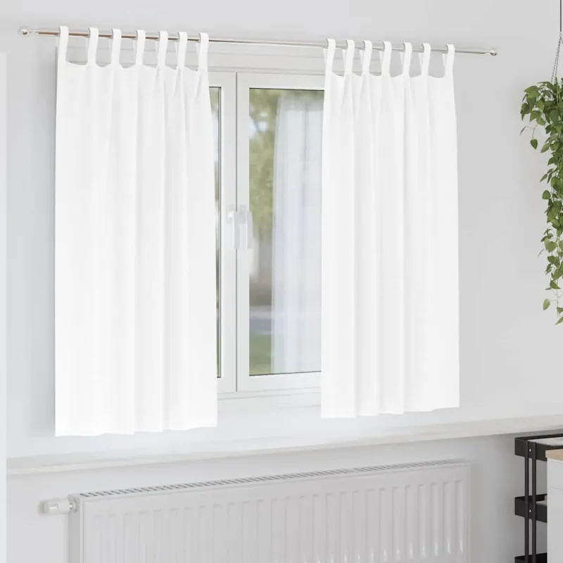 Užuolaidos su žiedais, blokuojančios šviesą 2 pcs Švari balta
