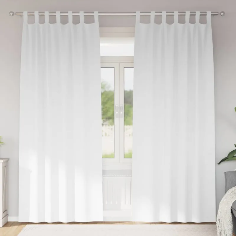 Užuolaidos su žiedais, blokuojančios šviesą 2 pcs Švari balta