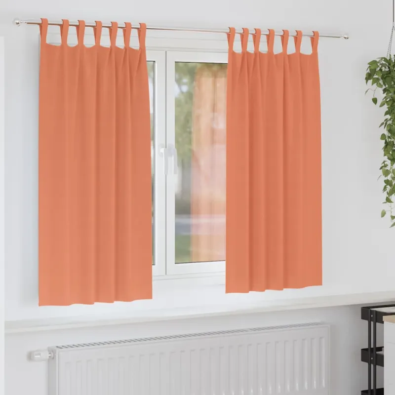 Užuolaidos su žiedais, blokuojančios šviesą 2 pcs Terakotos
