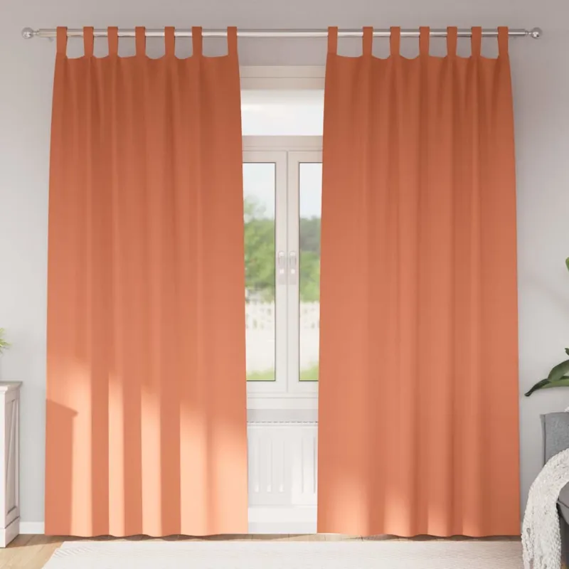 Užuolaidos su žiedais, blokuojančios šviesą 2 pcs Terakotos
