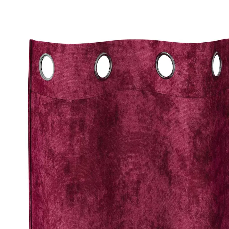 Aksominio tipo užuolaidos 2 pcs Vyno raudonumo 245 x 140 cm