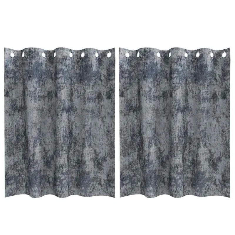Aksominio tipo užuolaidos 2 pcs Sidabrinė Pilka 140 x 140 cm