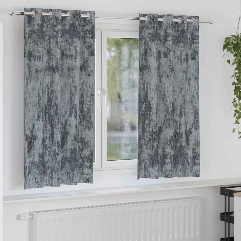 Aksominio tipo užuolaidos 2 pcs Sidabrinė Pilka 175 x 140 cm