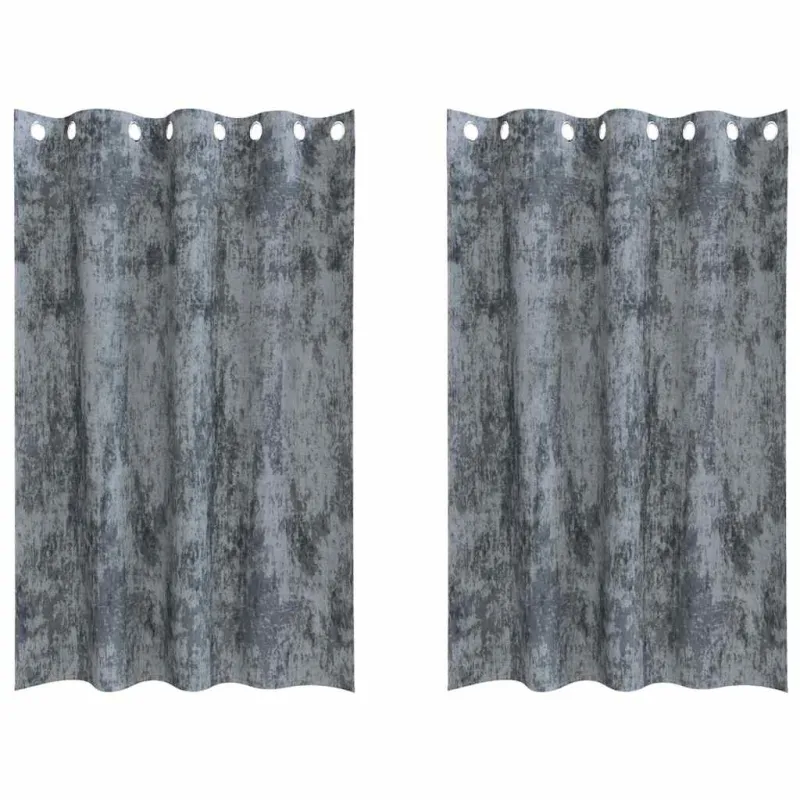 Aksominio tipo užuolaidos 2 pcs Sidabrinė Pilka 175 x 140 cm