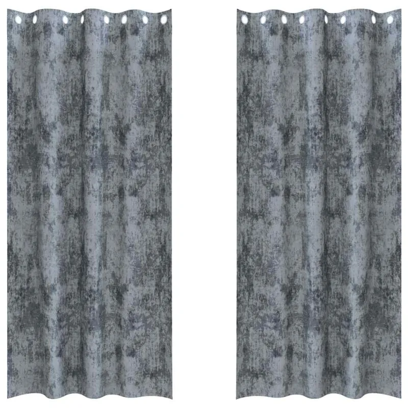 Aksominio tipo užuolaidos 2 pcs Sidabrinė Pilka 225 x 140 cm