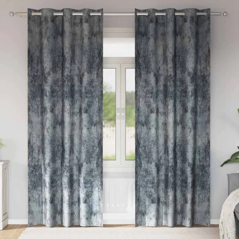 Aksominio tipo užuolaidos 2 pcs Sidabrinė Pilka 260 x 140 cm