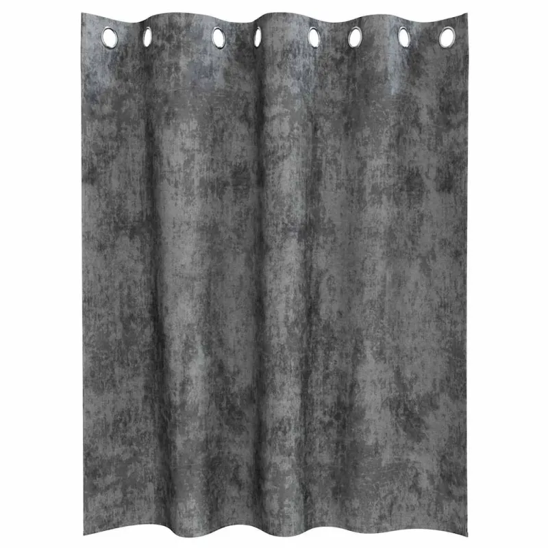 Aksominio tipo užuolaidos 2 pcs Pilka 140 x 140 cm Aksomas