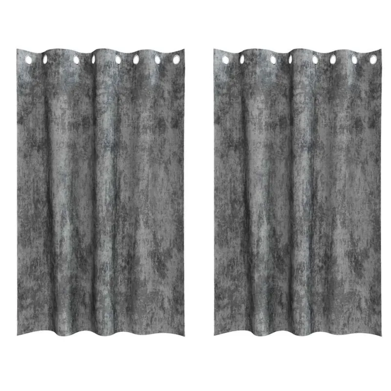 Aksominio tipo užuolaidos 2 pcs Pilka 175 x 140 cm Aksomas