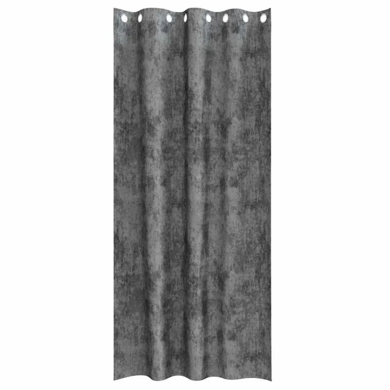 Aksominio tipo užuolaidos 2 pcs Pilka 245 x 140 cm Aksomas