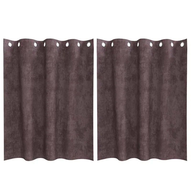Aksominio tipo užuolaidos 2 pcs Ruda 140 x 140 cm Aksomas