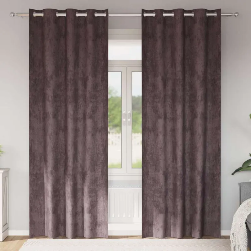 Aksominio tipo užuolaidos 2 pcs Ruda 245 x 140 cm Aksomas