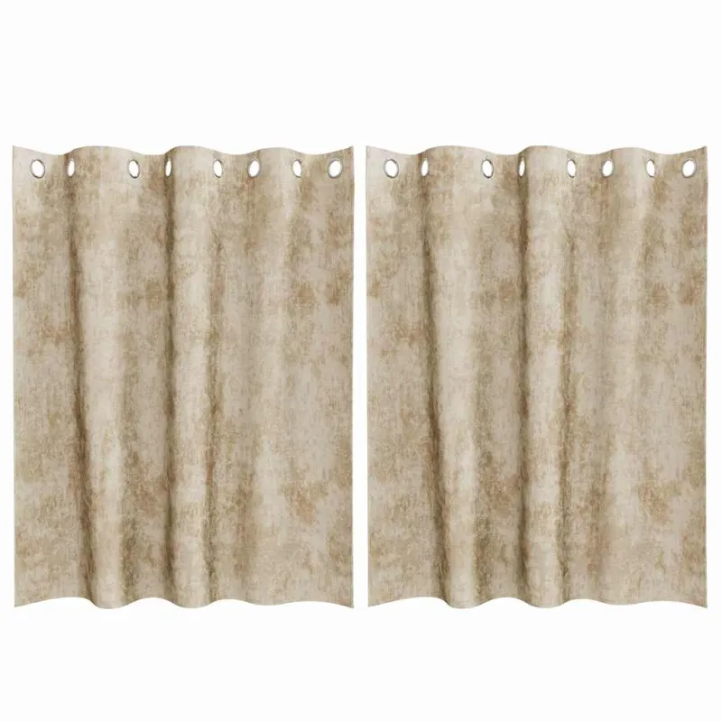 Aksominio tipo užuolaidos 2 pcs Kreminė 140 x 140 cm Aksomas