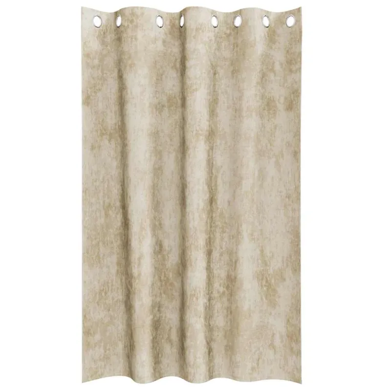 Aksominio tipo užuolaidos 2 pcs Kreminė 175 x 140 cm Aksomas