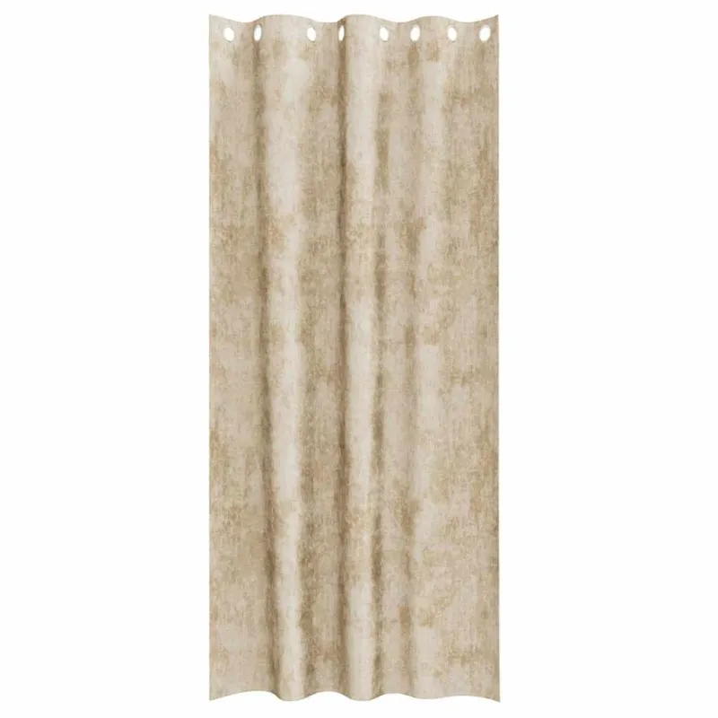 Aksominio tipo užuolaidos 2 pcs Kreminė 260 x 140 cm Aksomas