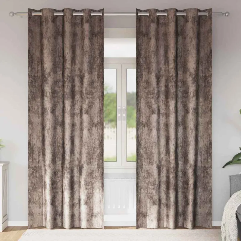 Aksominio tipo užuolaidos 2 pcs Kapučino 260 x 140 cm Aksomas