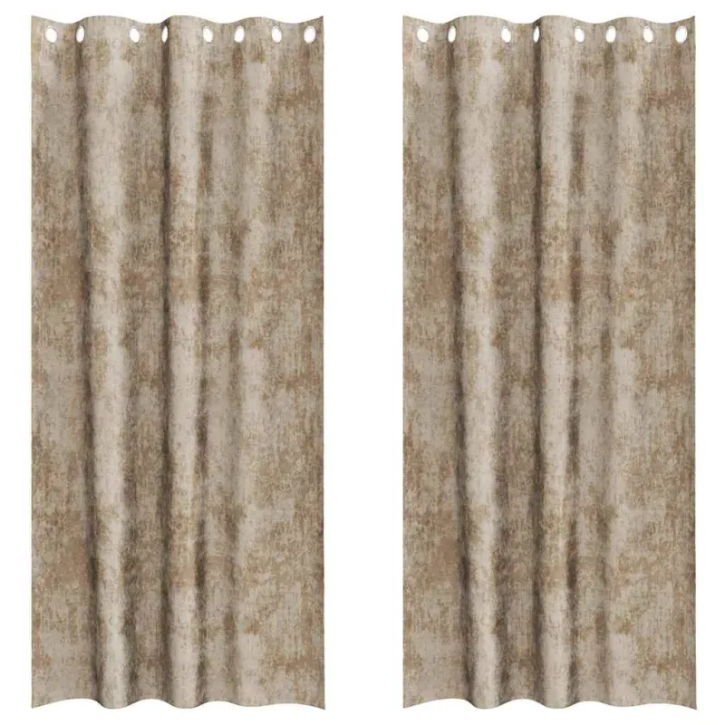Aksominio tipo užuolaidos 2 pcs šampano 245 x 140 cm Aksomas