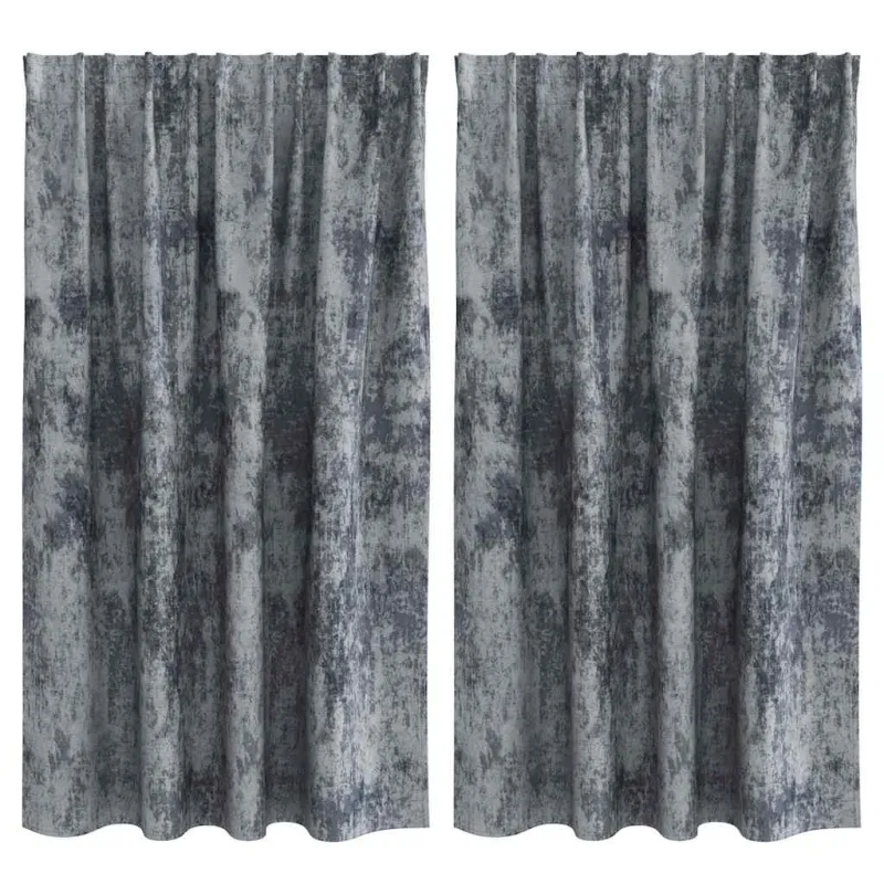 Aksominio tipo užuolaidos 2 pcs Sidabrinė Pilka 140 x 140 cm