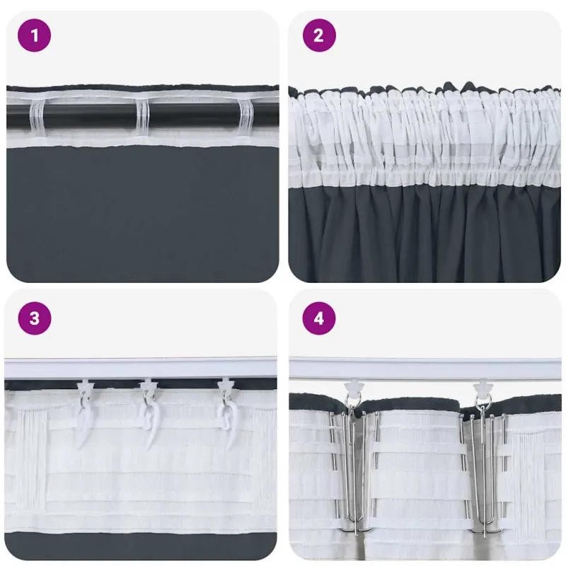 Aksominio tipo užuolaidos 2 pcs Sidabrinė Pilka 140 x 140 cm