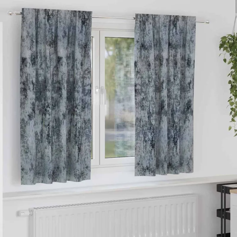 Aksominio tipo užuolaidos 2 pcs Sidabrinė Pilka 175 x 140 cm