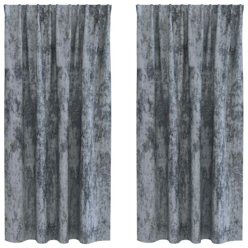 Aksominio tipo užuolaidos 2 pcs Sidabrinė Pilka 175 x 140 cm