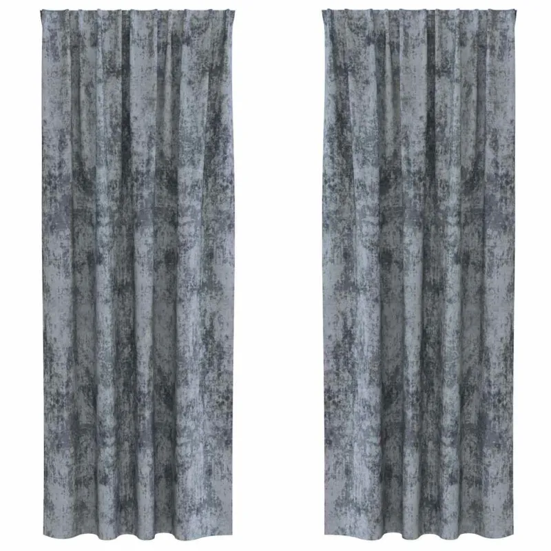 Aksominio tipo užuolaidos 2 pcs Sidabrinė Pilka 245 x 140 cm
