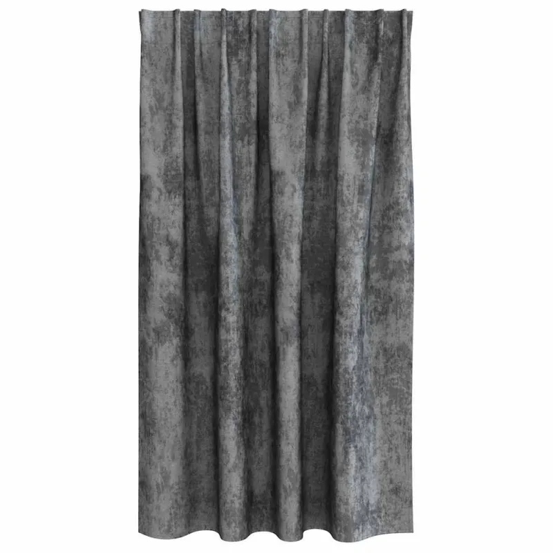 Aksominio tipo užuolaidos 2 pcs Pilka 140 x 140 cm Aksomas