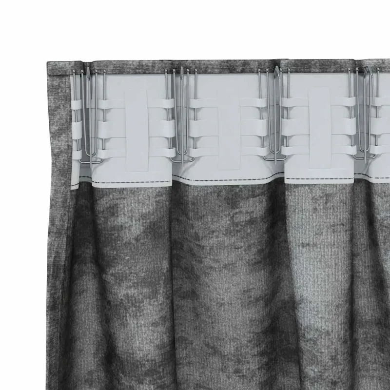 Aksominio tipo užuolaidos 2 pcs Pilka 175 x 140 cm Aksomas
