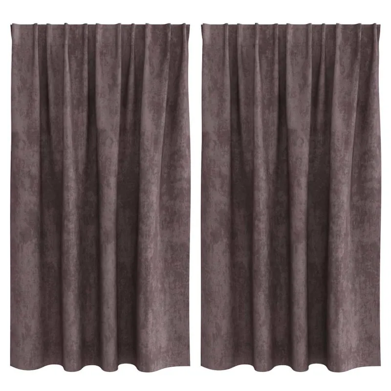 Aksominio tipo užuolaidos 2 pcs Ruda 140 x 140 cm Aksomas