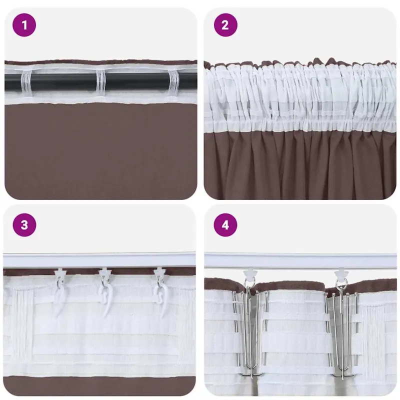 Aksominio tipo užuolaidos 2 pcs Ruda 260 x 140 cm Aksomas