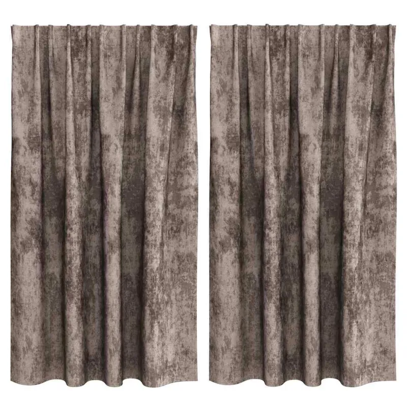 Aksominio tipo užuolaidos 2 pcs Kapučino 140 x 140 cm Aksomas
