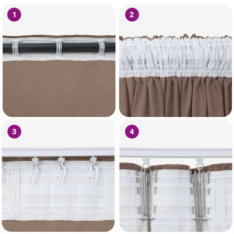 Aksominio tipo užuolaidos 2 pcs Kapučino 260 x 140 cm Aksomas