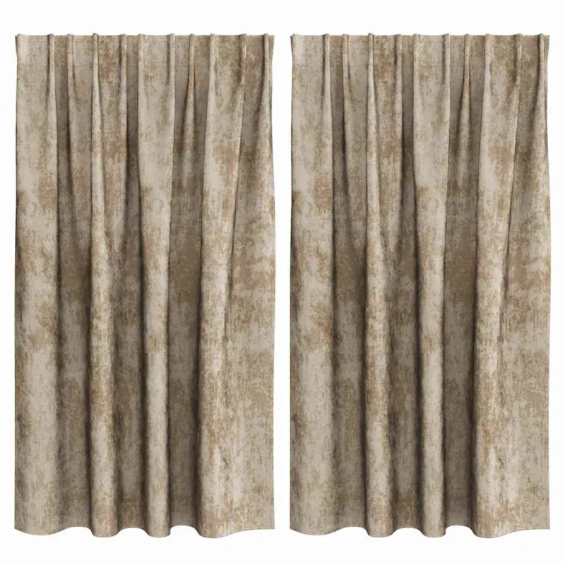 Aksominio tipo užuolaidos 2 pcs šampano 140 x 140 cm Aksomas