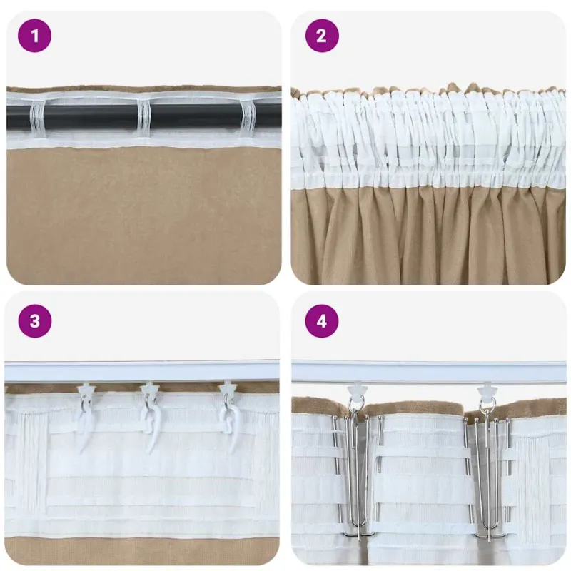 Aksominio tipo užuolaidos 2 pcs šampano 140 x 140 cm Aksomas