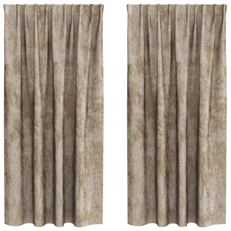Aksominio tipo užuolaidos 2 pcs šampano 175 x 140 cm Aksomas