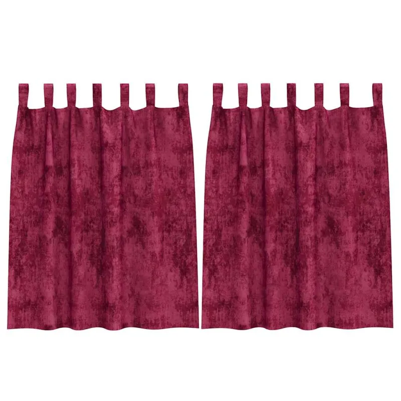 Aksominio tipo užuolaidos 2 pcs Vyno raudona 140 x 140 cm