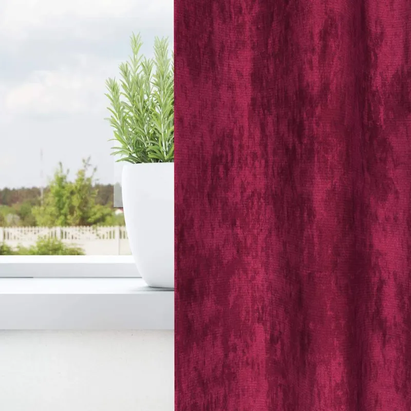 Aksominio tipo užuolaidos 2 pcs Vyno raudonumo 260 x 140 cm